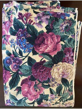 Pink Purple Blue Green Floral Fabric By Cranston 44” X 61”￼